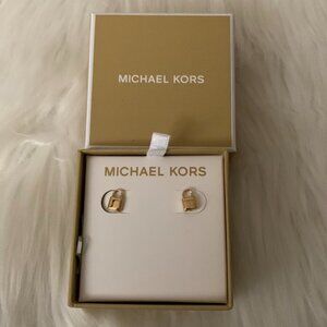 MICHAEL KORS Mini Padlock Stud Earrings in Gold SWEET & DAINTY